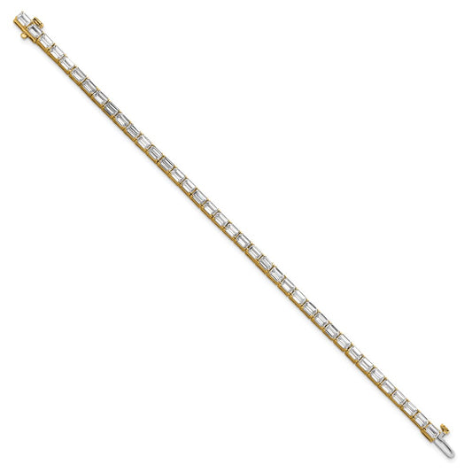 14k 10 carat Lab Grown Diamond VS/SI+ G+ Complete Emerald Tennis Bracelet