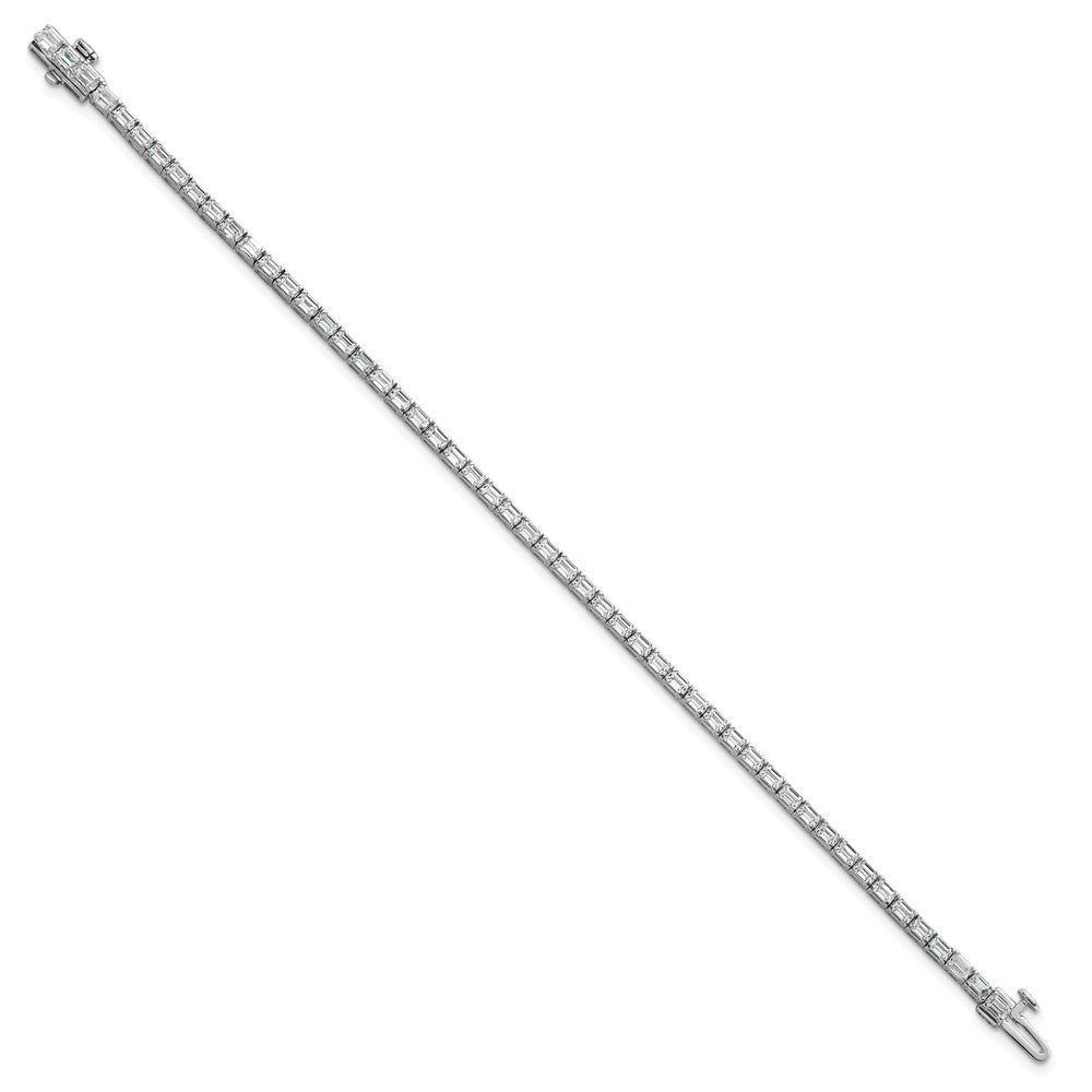 14k White Gold 5 carat Lab Grown Diamond VS/SI+ G+ Complete Emerald Tennis Bracelet