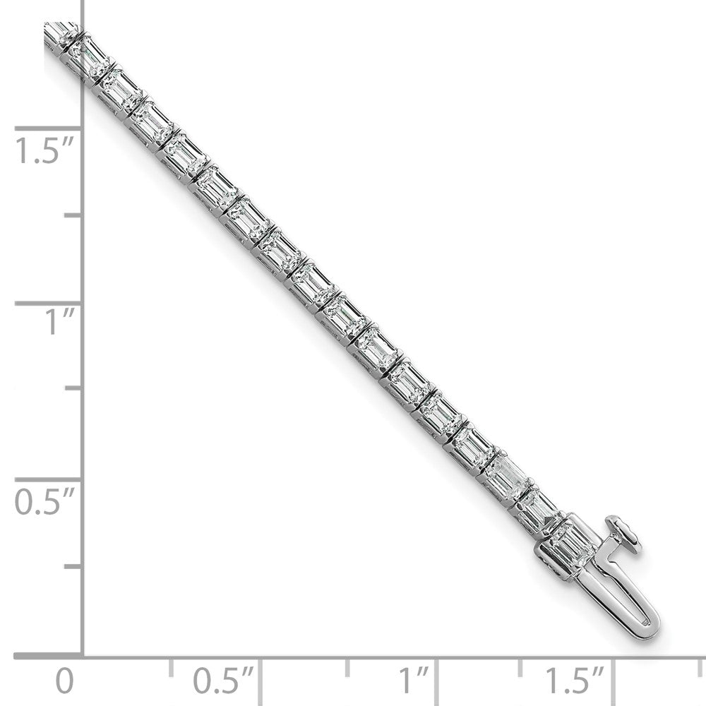 14k White Gold 5 carat Lab Grown Diamond VS/SI+ G+ Complete Emerald Tennis Bracelet