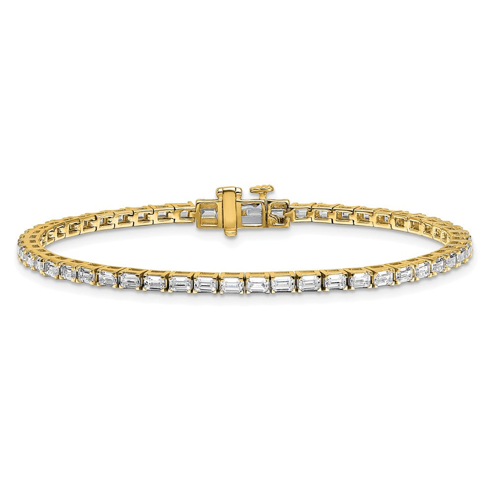 14k 5 carat Lab Grown Diamond VS/SI+ G+ Complete Emerald Tennis Bracelet