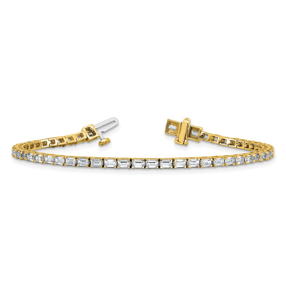 14k 5 carat Lab Grown Diamond VS/SI+ G+ Complete Emerald Tennis Bracelet