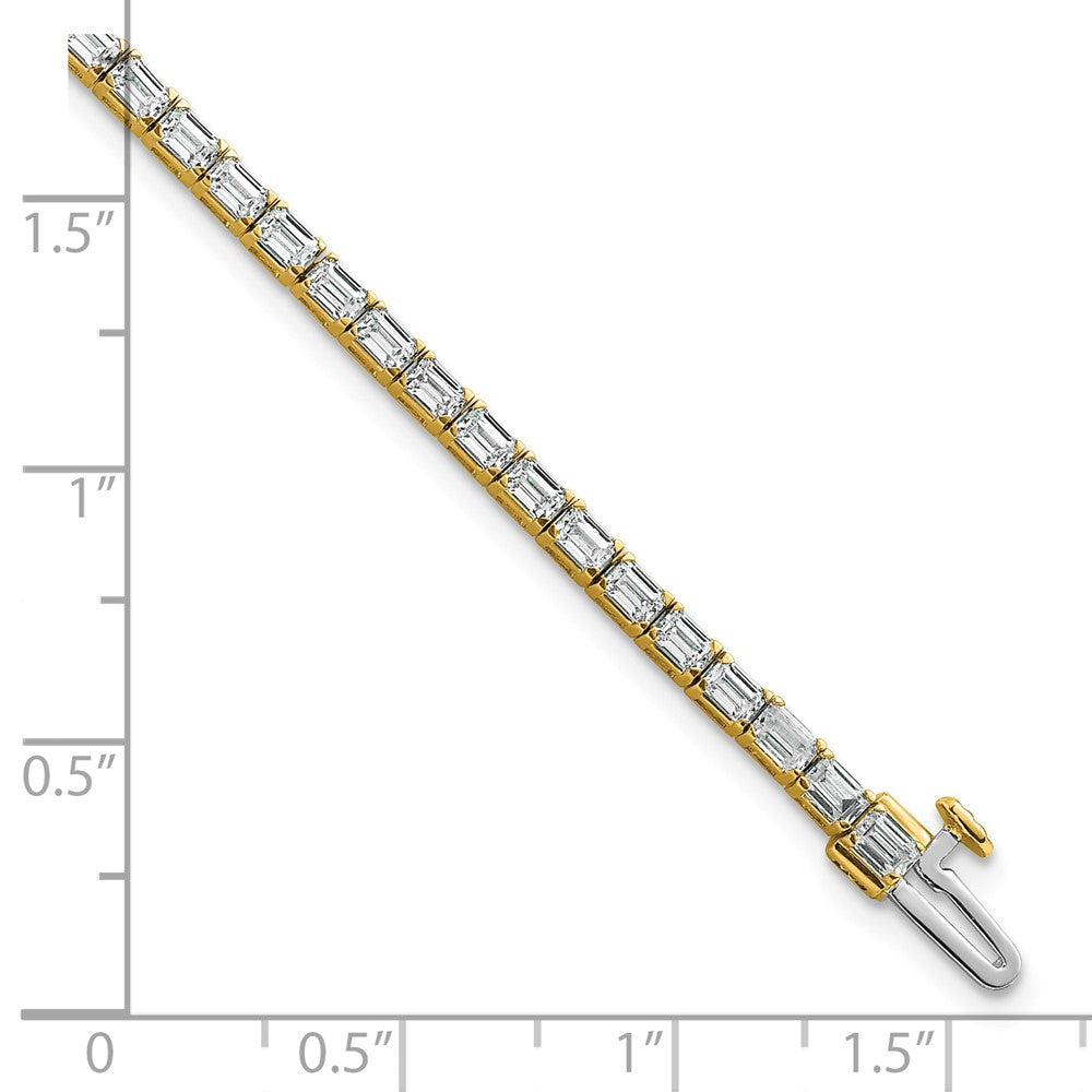 14k 5 carat Lab Grown Diamond VS/SI+ G+ Complete Emerald Tennis Bracelet