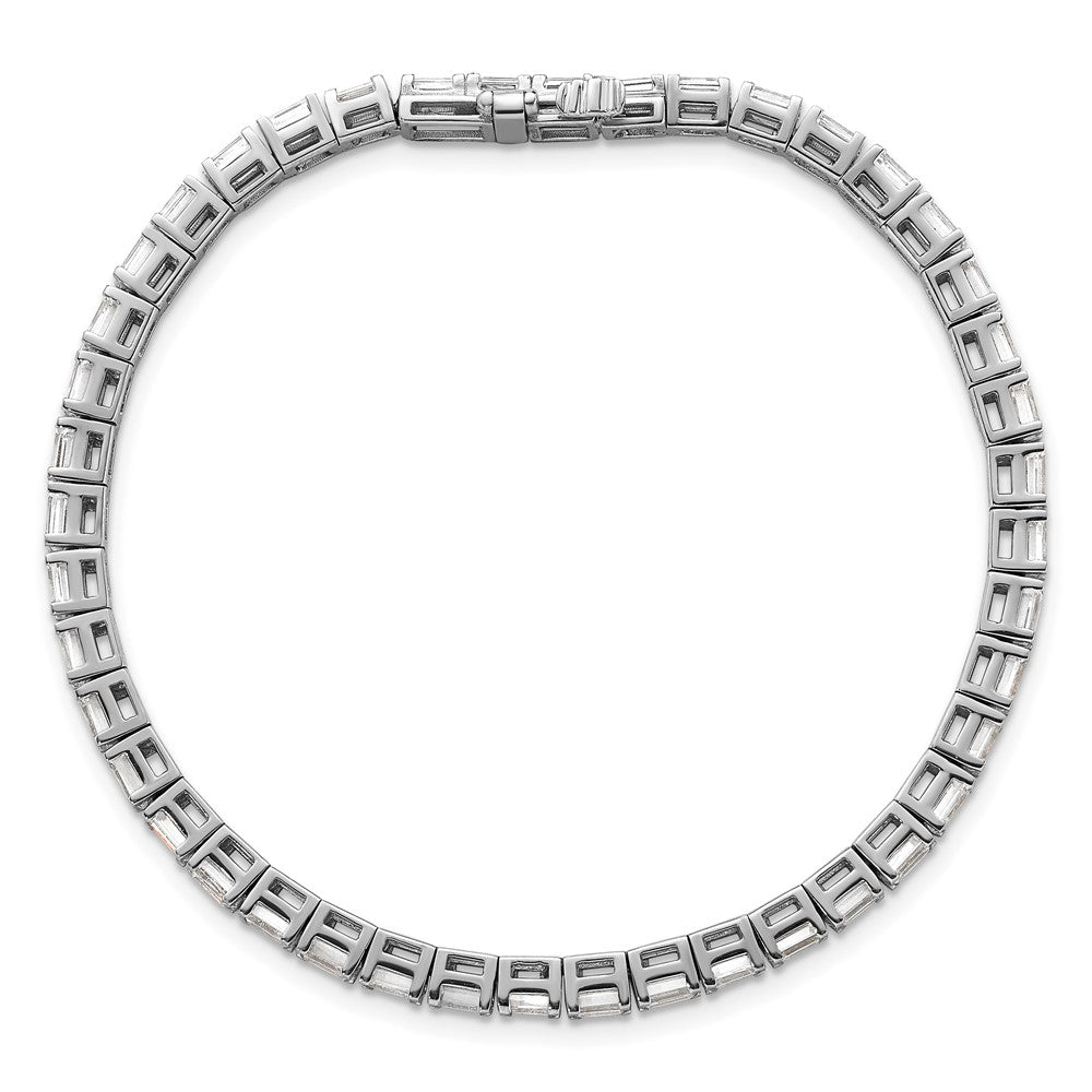 14k White Gold 7 carat Lab Grown Diamond VS/SI+ G+ Complete Emerald Tennis Bracelet