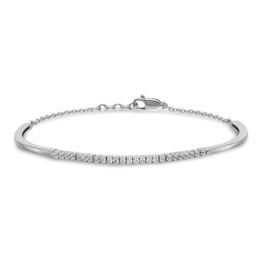 14k White Gold 1/2 carat Lab Grown Diamond VS/SI+ G+ Complete Bangle Bracelet