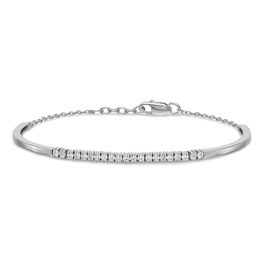 14k White Gold 3/4 carat Lab Grown Diamond VS/SI+ G+ Complete Bangle Bracelet