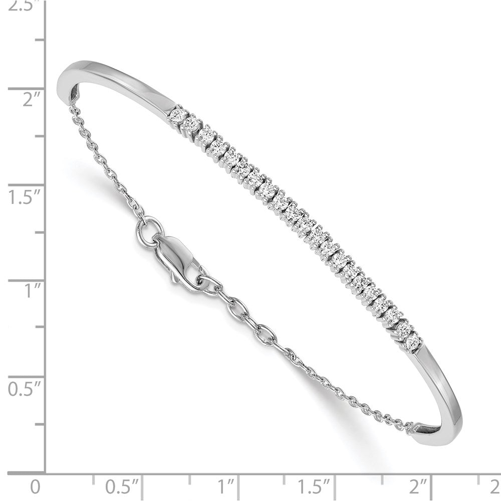 14k White Gold 3/4 carat Lab Grown Diamond VS/SI+ G+ Complete Bangle Bracelet