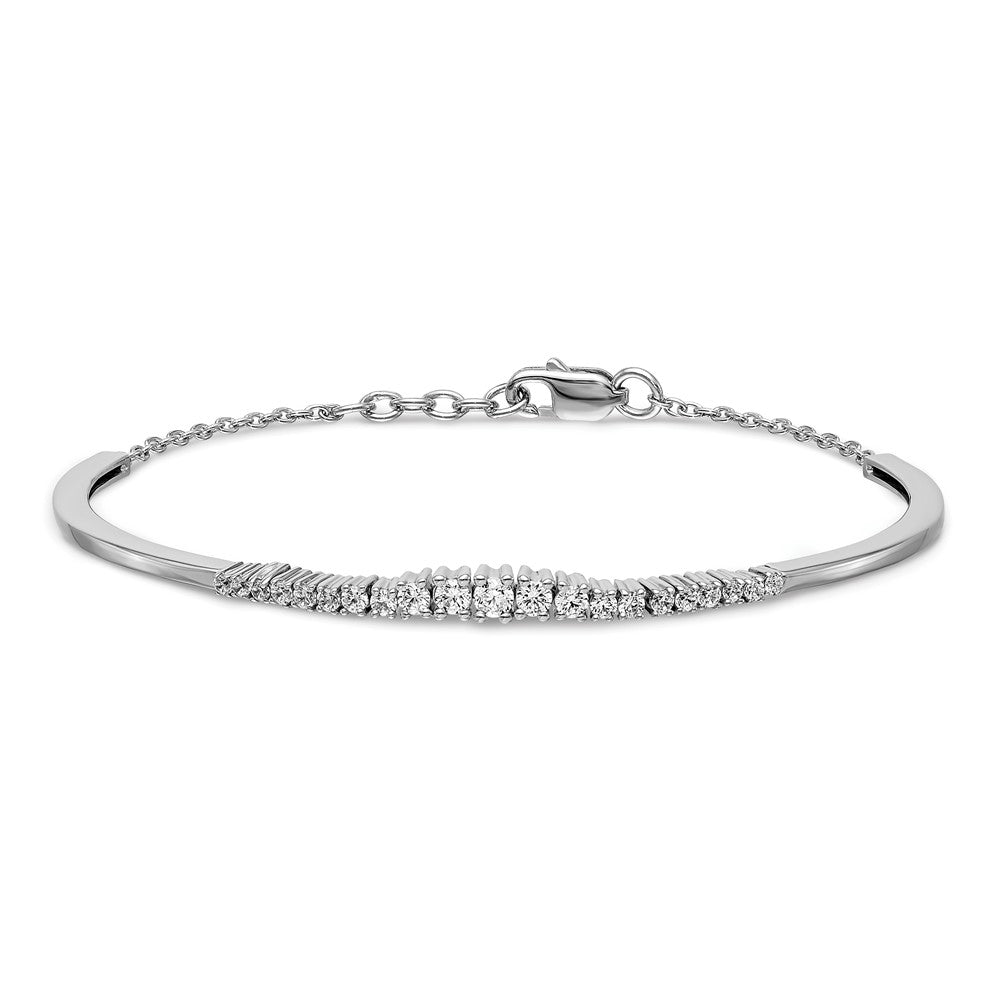 14k White Gold 3/4 carat Lab Grown Diamond VS/SI+ G+ Complete Graduated Bangle Bracelet
