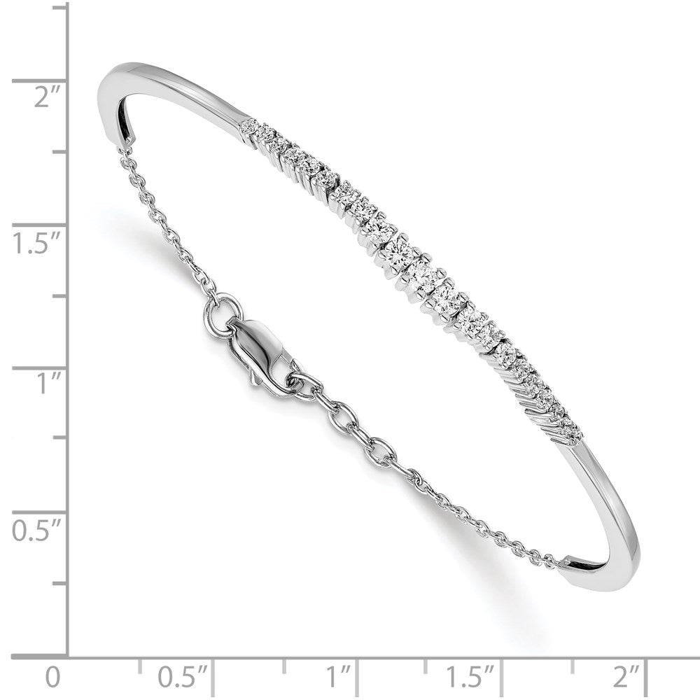 14k White Gold 3/4 carat Lab Grown Diamond VS/SI+ G+ Complete Graduated Bangle Bracelet