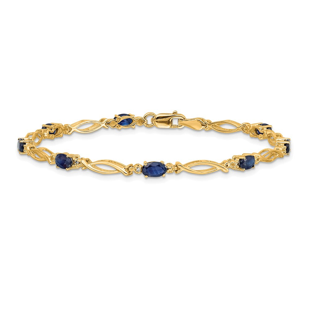 10k Diamond and Sapphire Bracelet