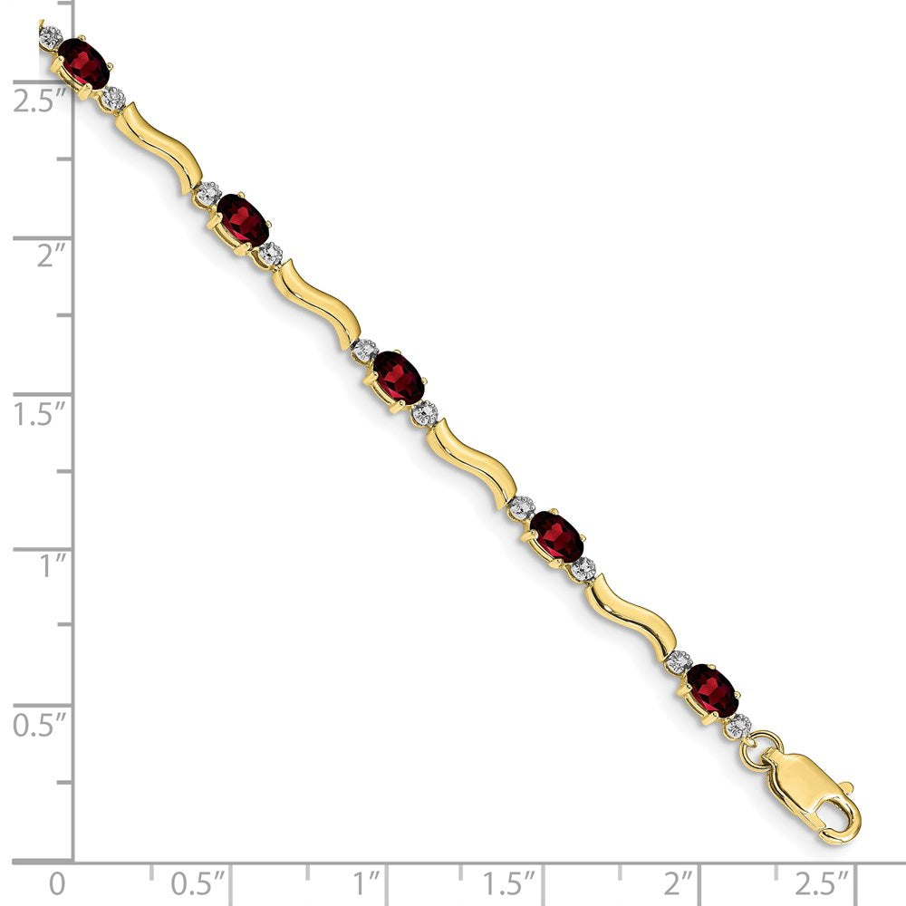 10k Fancy Diamond and Garnet Bracelet
