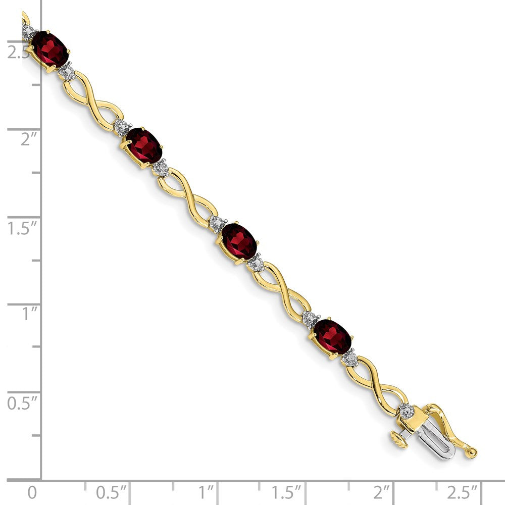 10k Garnet and Diamond Infinity Bracelet