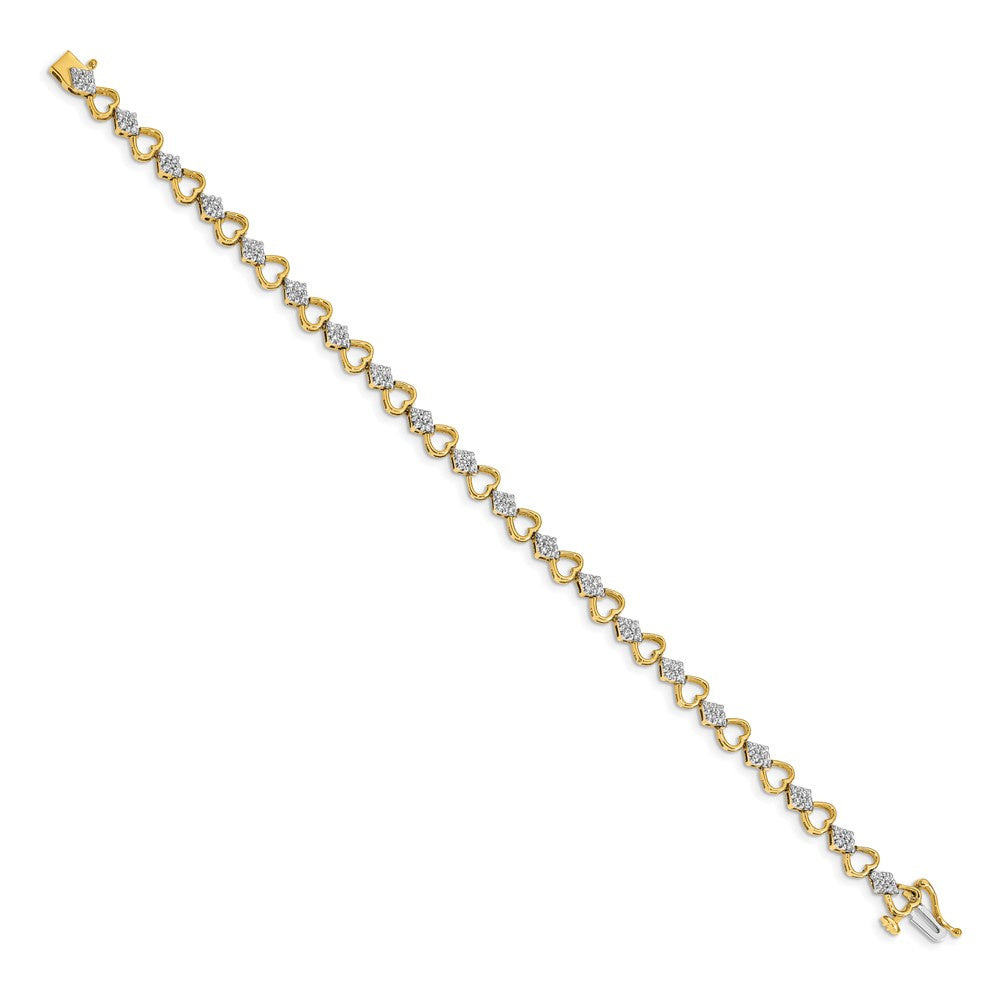 14k 1 carat Lab Grown Diamond VS/SI+ G+ Complete 7.5 inch Heart Link Bracelet