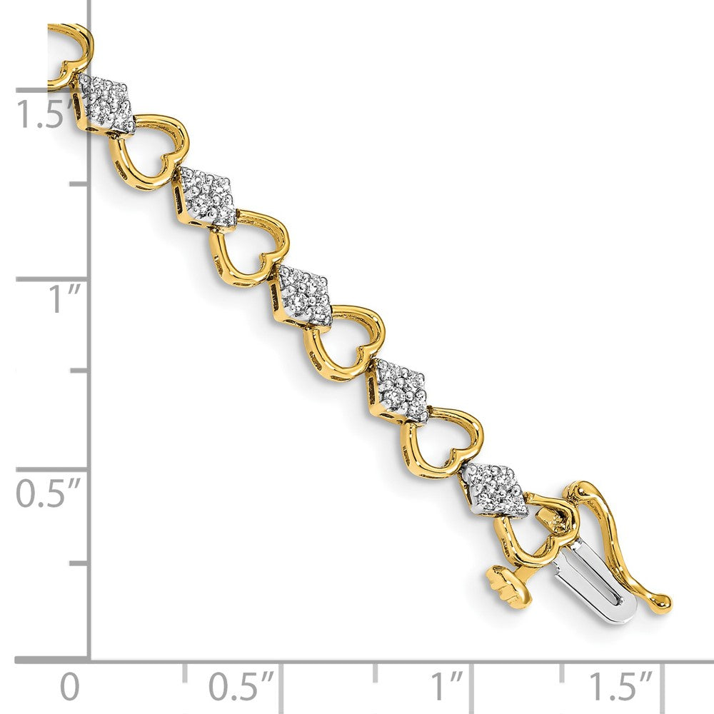 14k 1 carat Lab Grown Diamond VS/SI+ G+ Complete 7.5 inch Heart Link Bracelet