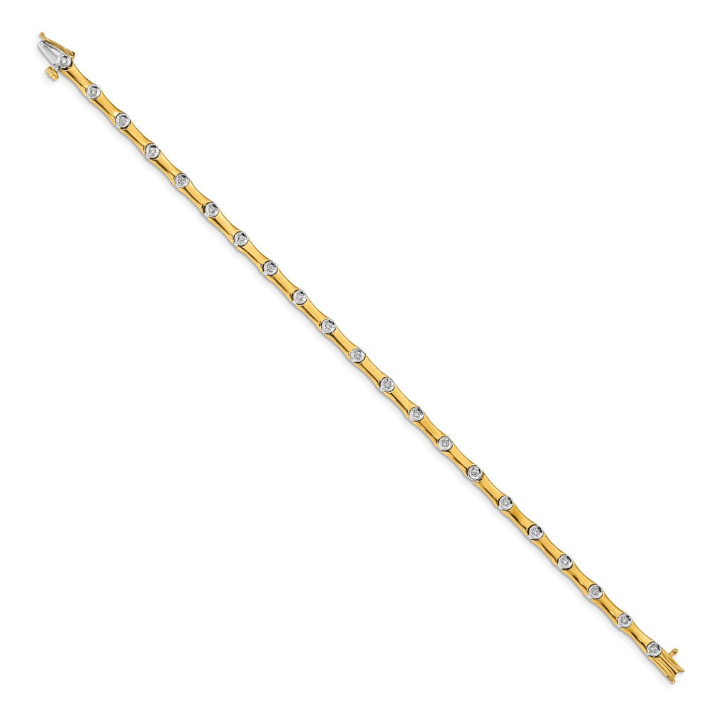14k Two-Tone 1/4 carat Lab Grown Diamond VS/SI+ G+ Complete 7.5 inch Bracelet