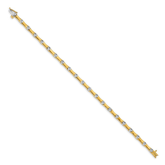 14k Two-Tone 1/4 carat Lab Grown Diamond VS/SI+ G+ Complete 7.5 inch Bracelet