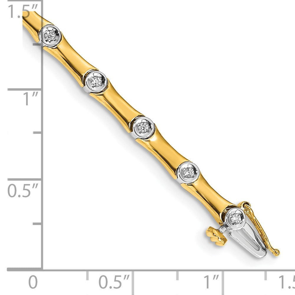 14k Two-Tone 1/4 carat Lab Grown Diamond VS/SI+ G+ Complete 7.5 inch Bracelet