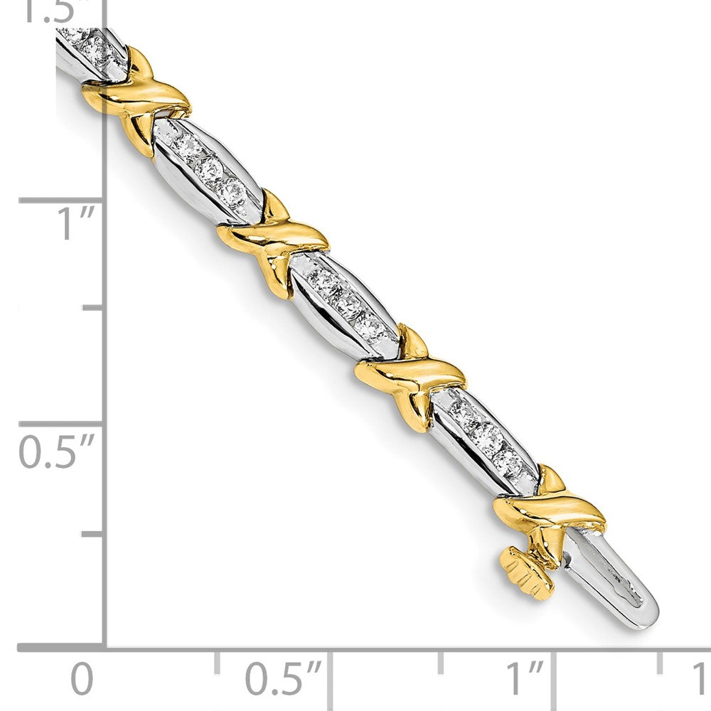 14k Two-Tone 1 carat Lab Grown Diamond VS/SI+ G+ Complete 6.5 inch Tennis Bracelet