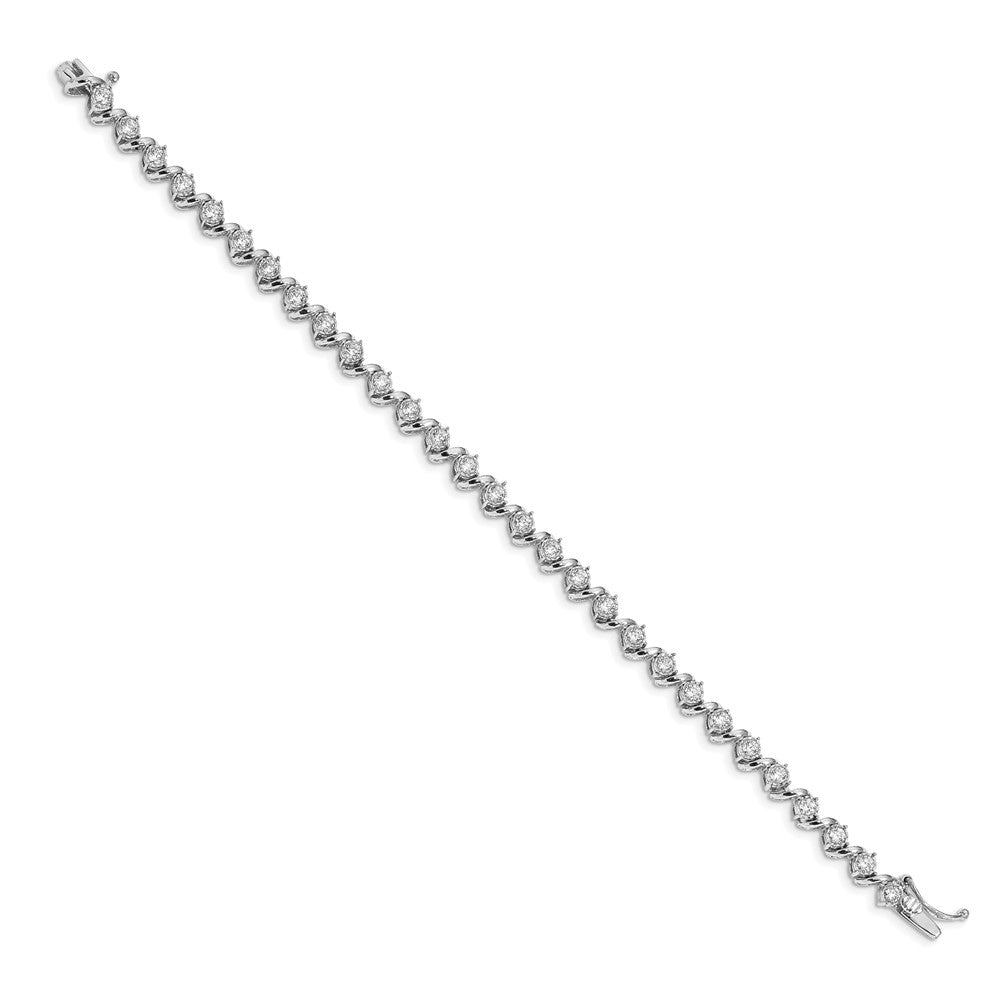 14k White Gold 2 carat Lab Grown Diamond VS/SI+ G+ Complete 7.25 inch Fancy Tennis Bracelet