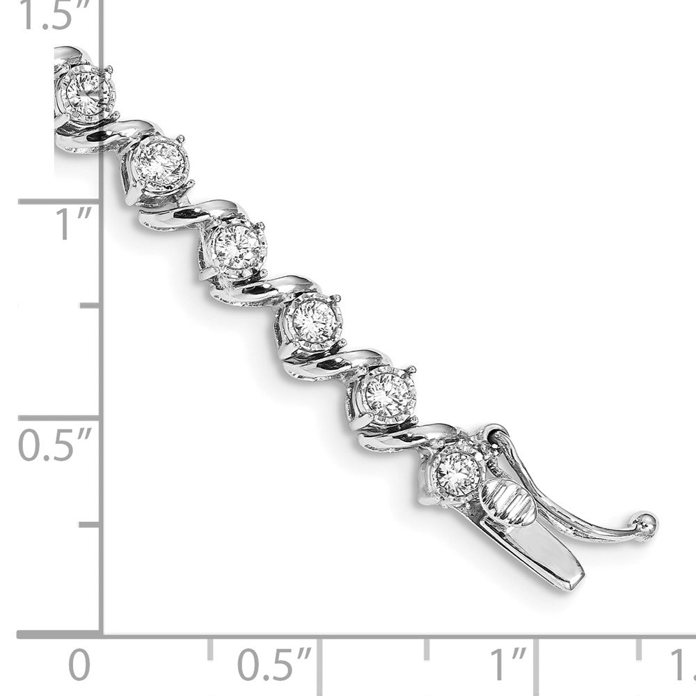 14k White Gold 2 carat Lab Grown Diamond VS/SI+ G+ Complete 7.25 inch Fancy Tennis Bracelet