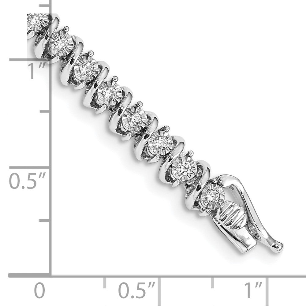 14k White Gold 7/8 carat Lab Grown Diamond VS/SI+ G+ Complete 7.5 inch Fancy Tennis Bracelet