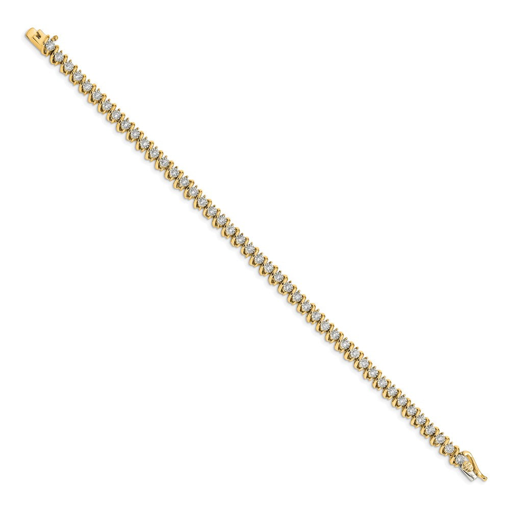 14k 7/8 carat Lab Grown Diamond VS/SI+ G+ Complete 7.5 inch Fancy Tennis Bracelet