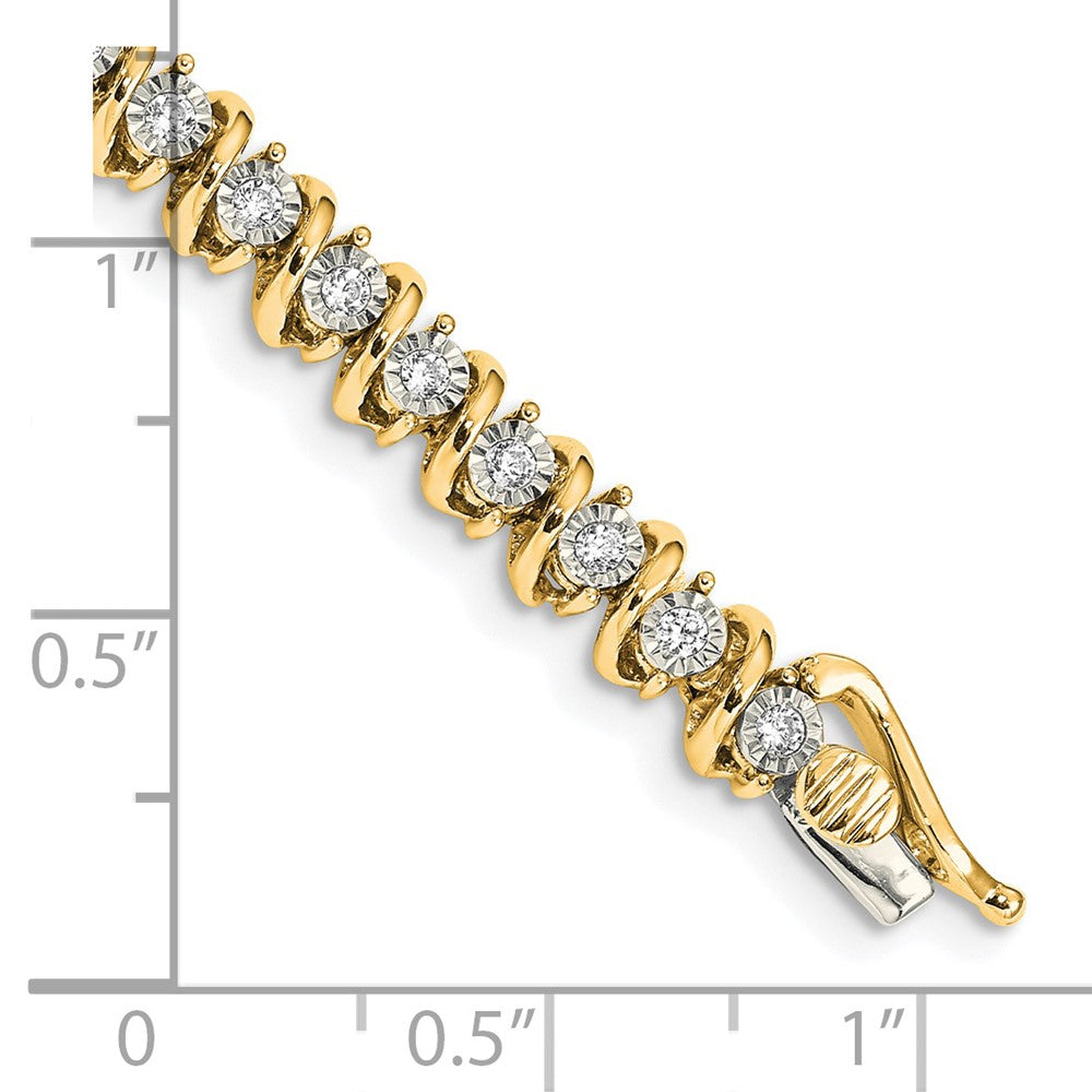 14k 7/8 carat Lab Grown Diamond VS/SI+ G+ Complete 7.5 inch Fancy Tennis Bracelet