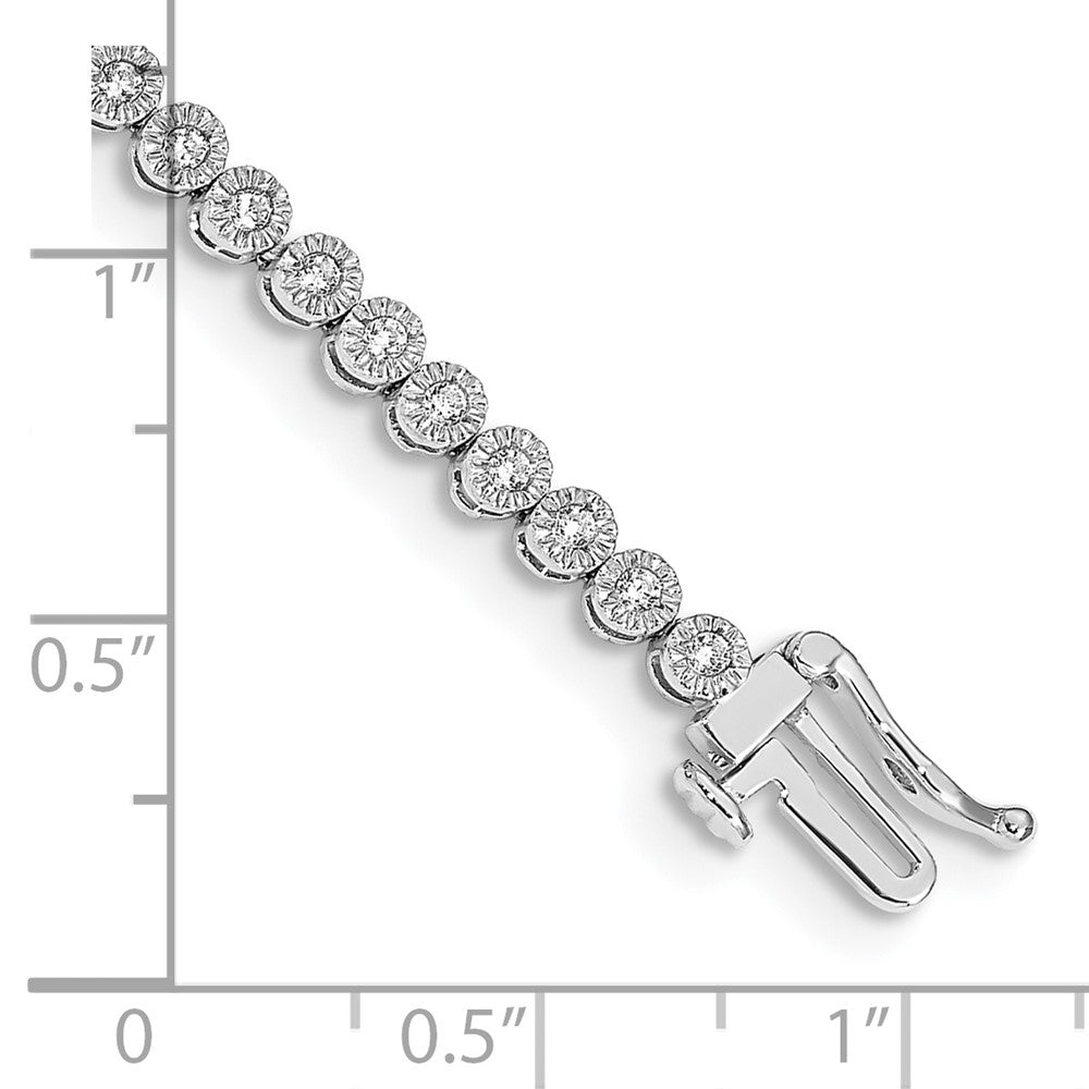 14k White Gold 1 carat Lab Grown Diamond VS/SI+ G+ Complete 7 inch Fancy Tennis Bracelet
