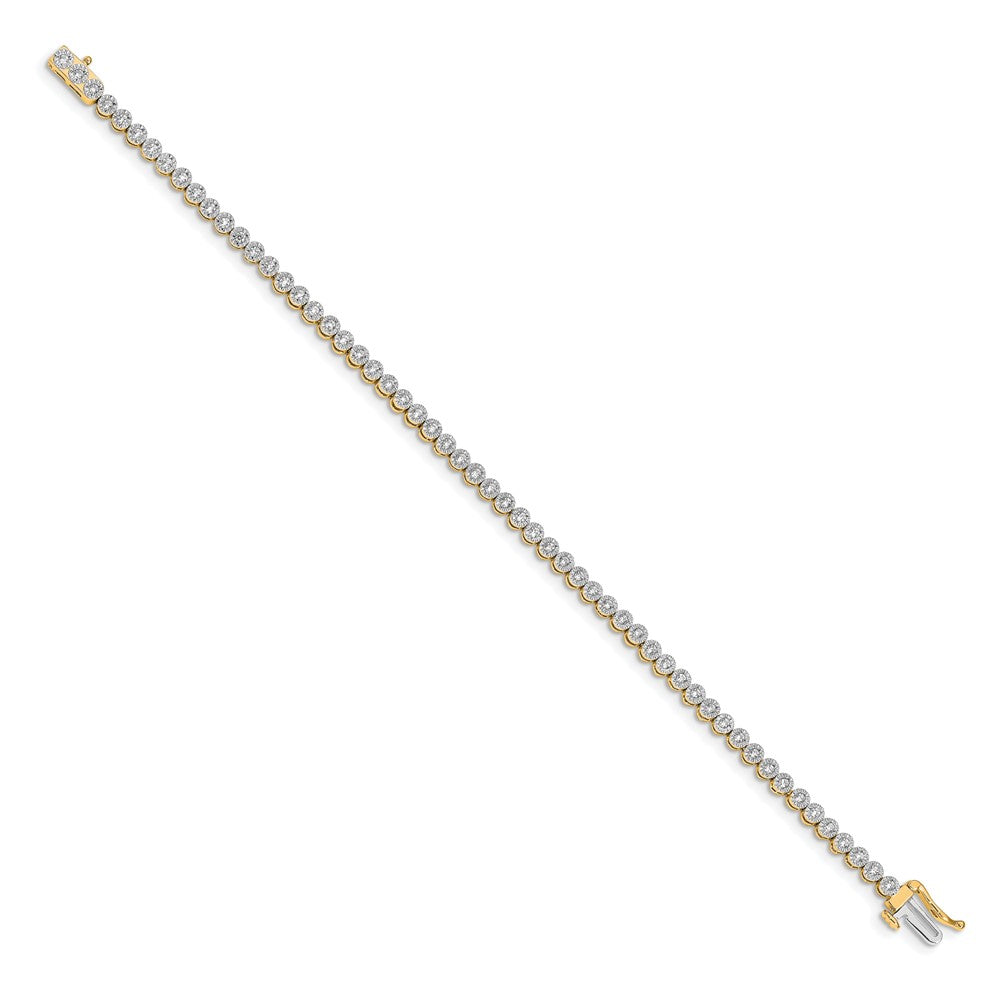 14k 1 carat Lab Grown Diamond VS/SI+ G+ Complete 7 inch Fancy Tennis Bracelet