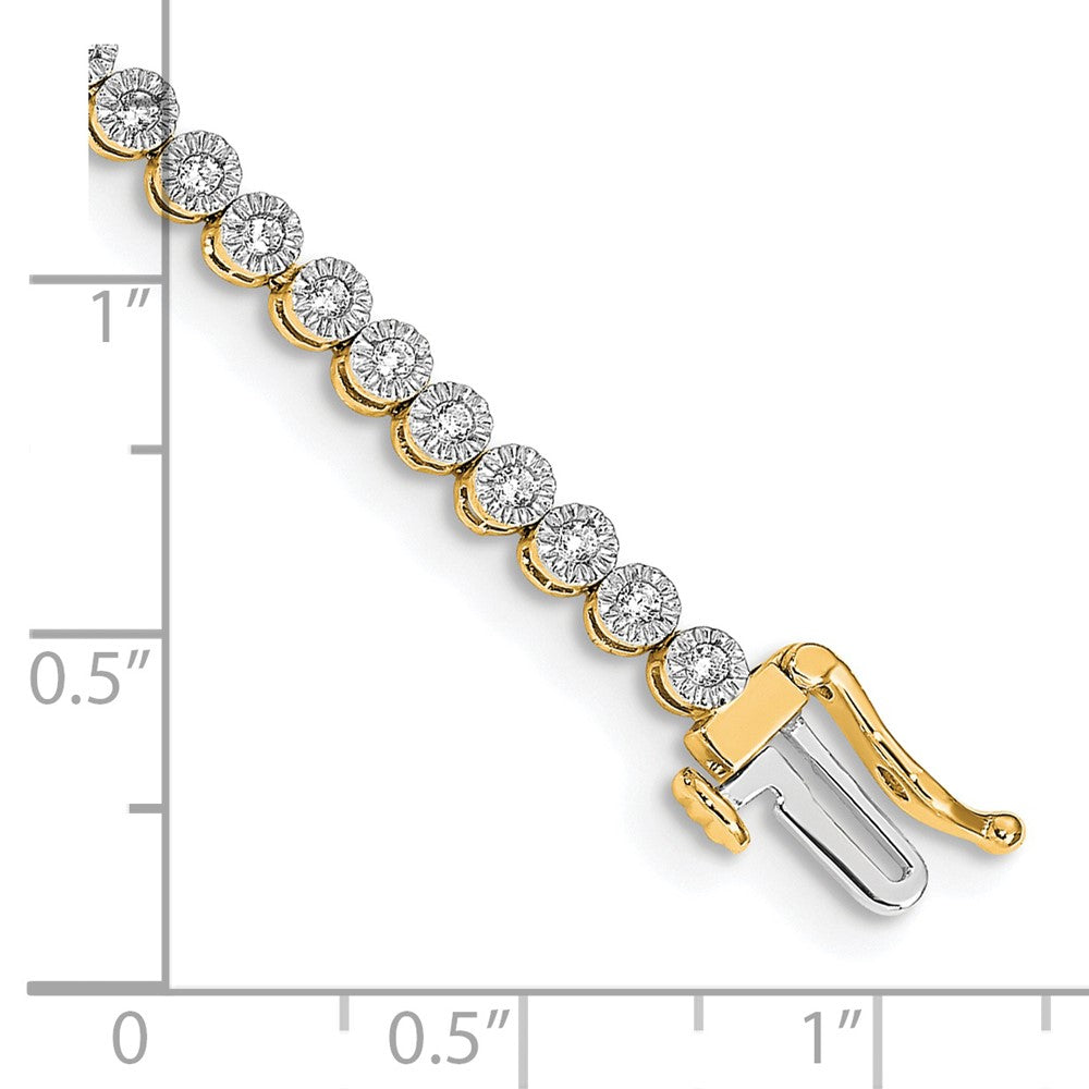 14k 1 carat Lab Grown Diamond VS/SI+ G+ Complete 7 inch Fancy Tennis Bracelet