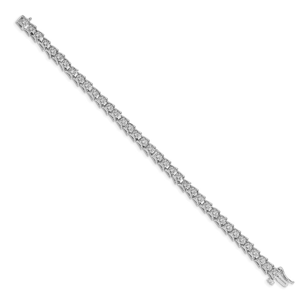 14k White Gold 5/8 carat Lab Grown Diamond VS/SI+ G+ Complete 7.5 inch Fancy Bracelet