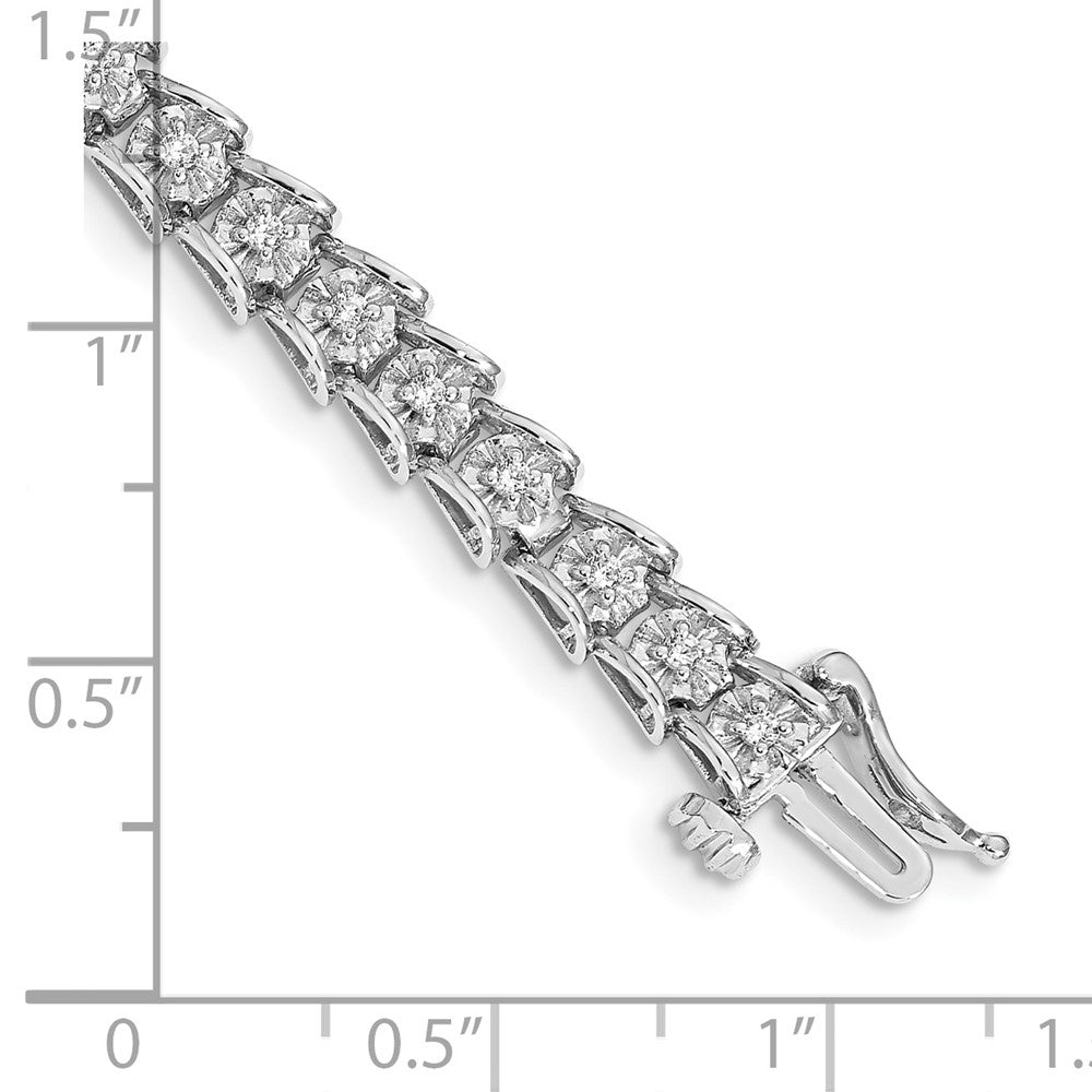 14k White Gold 5/8 carat Lab Grown Diamond VS/SI+ G+ Complete 7.5 inch Fancy Bracelet