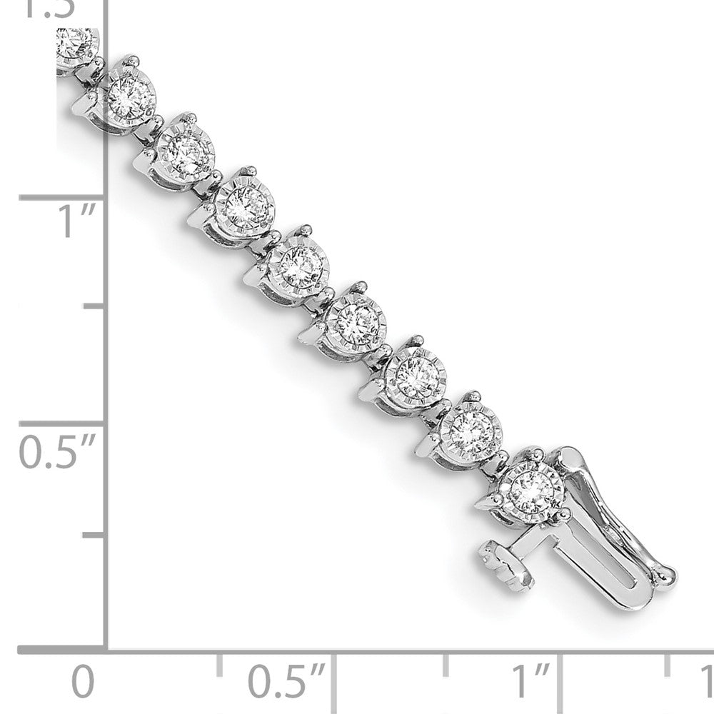 14k White Gold 2 carat Lab Grown Diamond VS/SI+ G+ Complete 7.25 inch Fancy Tennis Bracelet