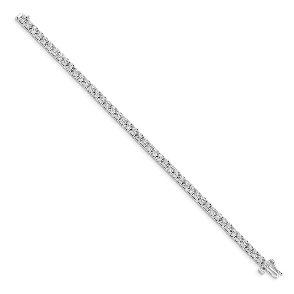 14k White Gold 2 carat Lab Grown Diamond VS/SI+ G+ Complete 7 inch Illusion Setting Bracelet