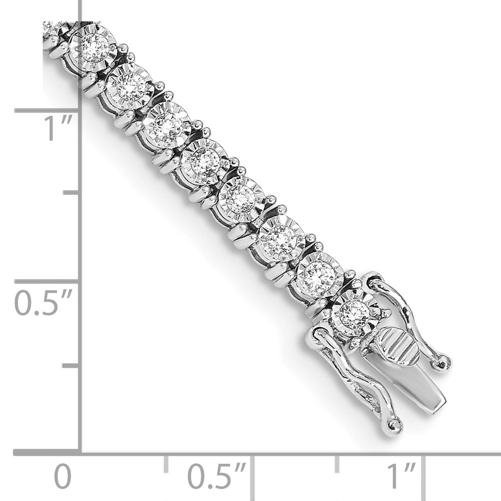 14k White Gold 2 carat Lab Grown Diamond VS/SI+ G+ Complete 7.5 inch Illusion Setting Bracelet