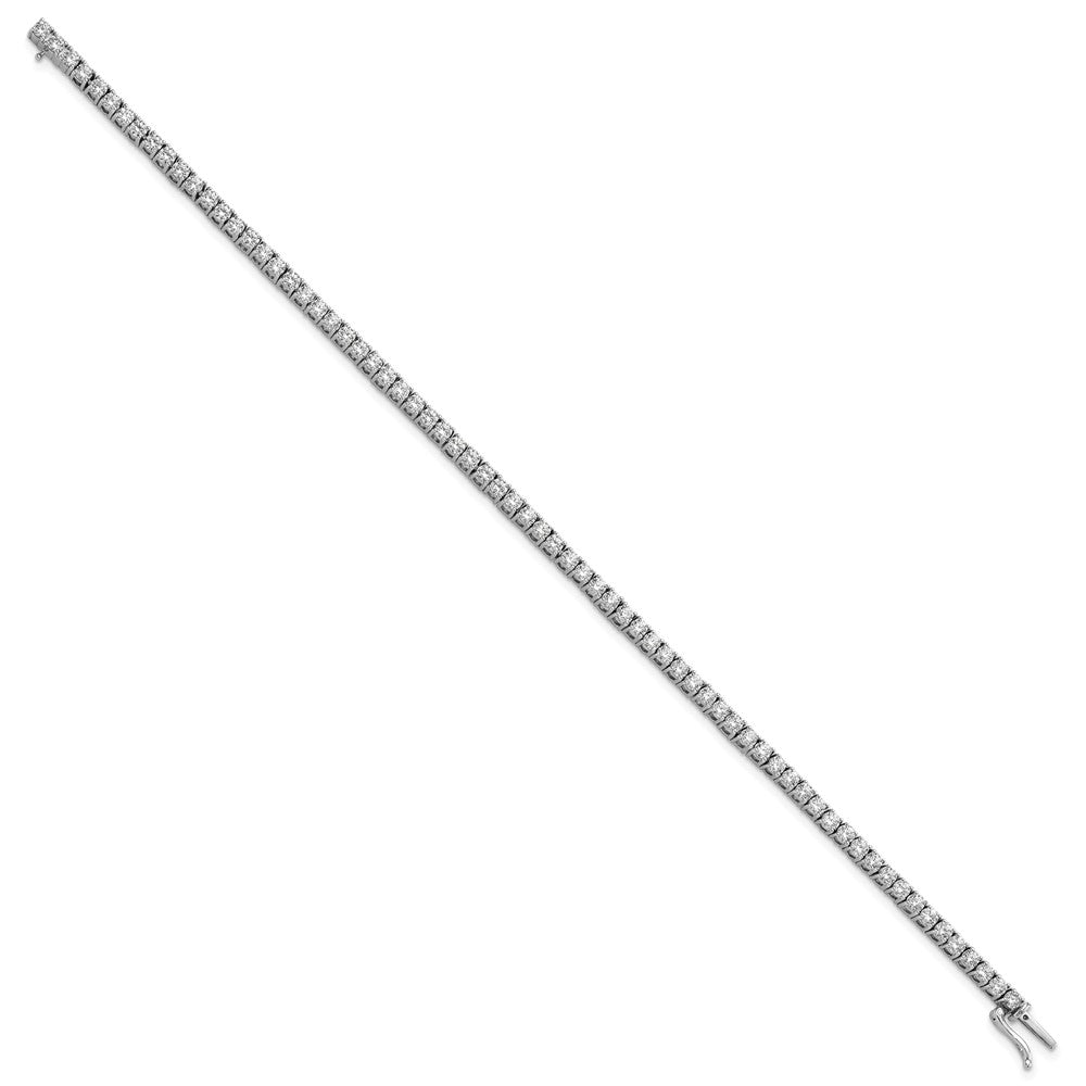 14k 4 3/8 carat Lab Grown Diamond VS/SI+ G+ Complete 7.5 inch Tennis Bracelet