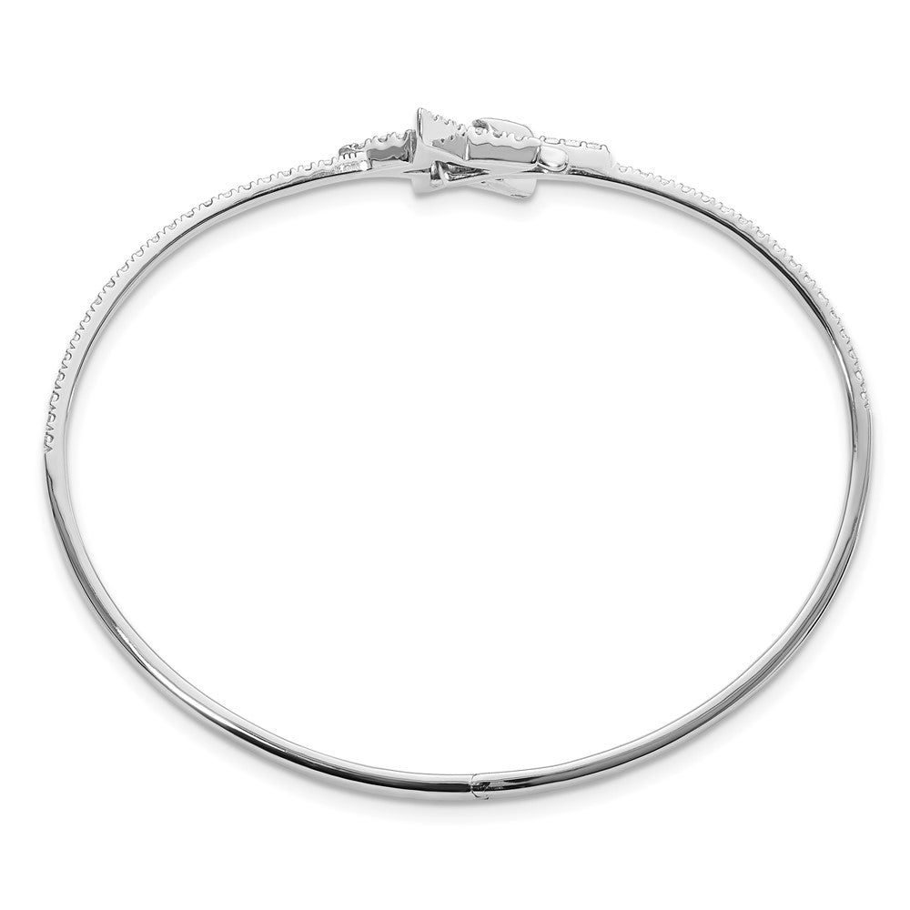 14k White Gold 7/8 carat Lab Grown Diamond VS/SI+ G+ Complete Star Hinged Bangle Bracelet