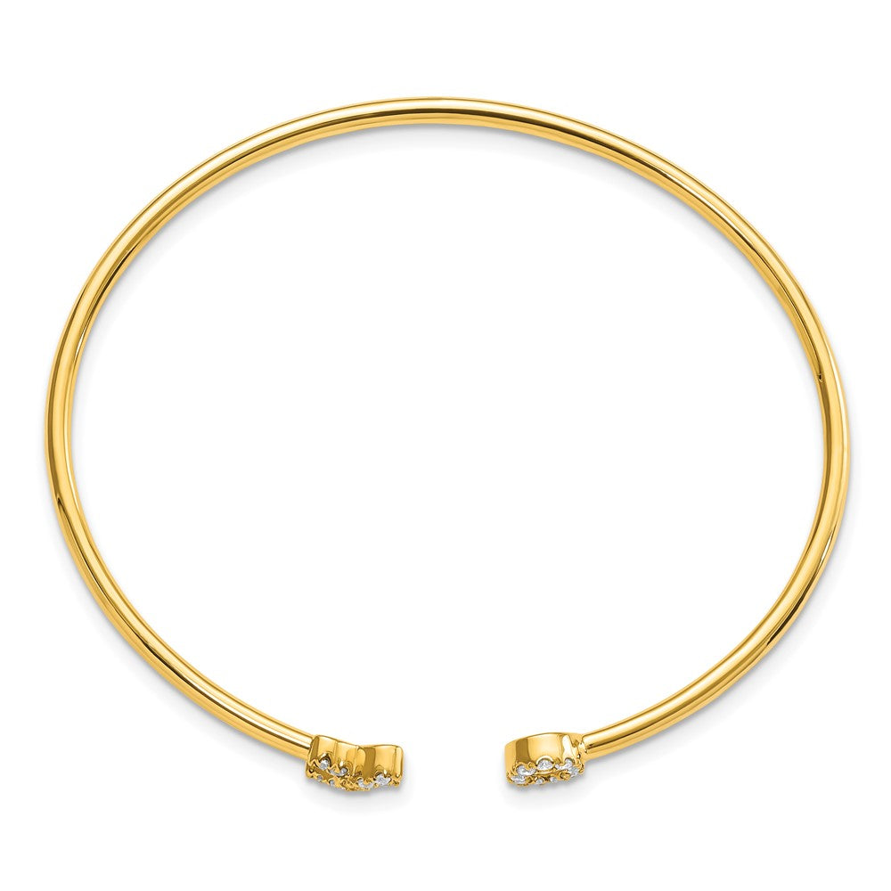 14k 1/5 carat Lab Grown Diamond VS/SI+ G+ Complete X and O Cuff Flexible Bangle Bracelet