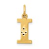 14KY Satin Diamond-cut Letter I Initial Charm
