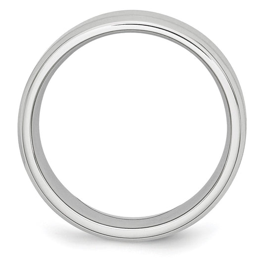 Chisel Cobalt Satin and Polished Beveled Edge 8mm Band