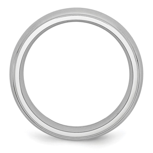 Chisel Cobalt Satin and Polished 7mm Ridged Edge Band