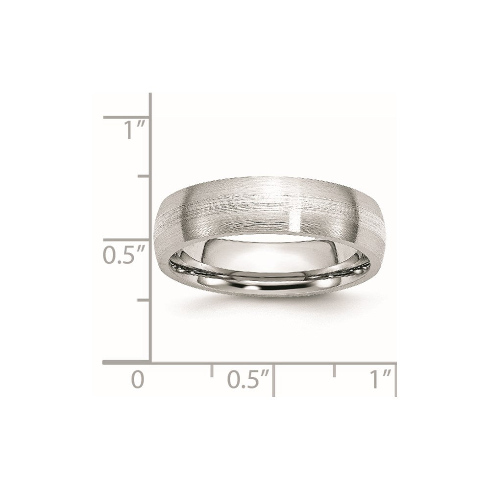 Chisel Cobalt Sterling Silver Inlay Satin 6mm Band