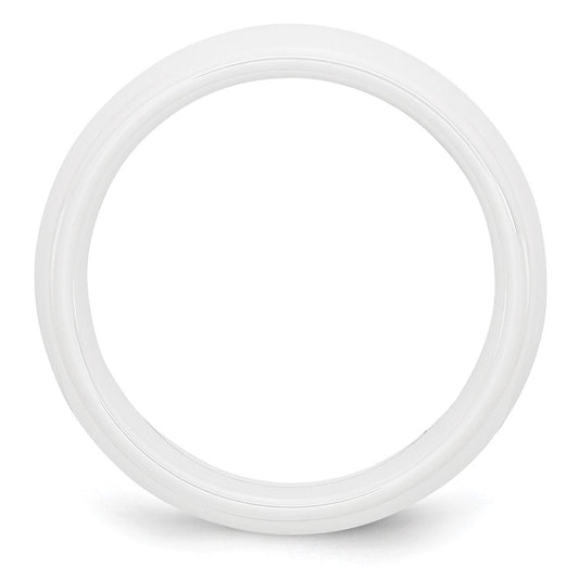 Chisel Ceramic White 6mm Polished Band