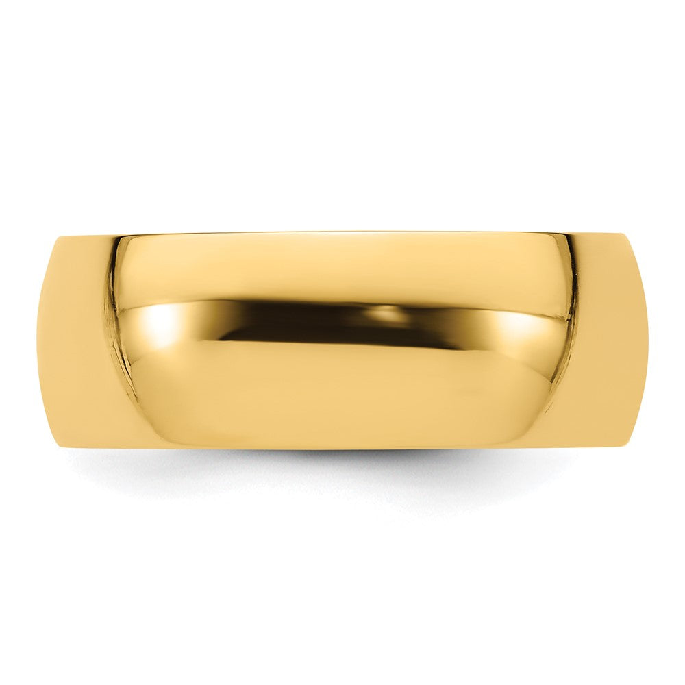14k Yellow Gold 8mm Lightweight Comfort Fit Wedding Band Size 8