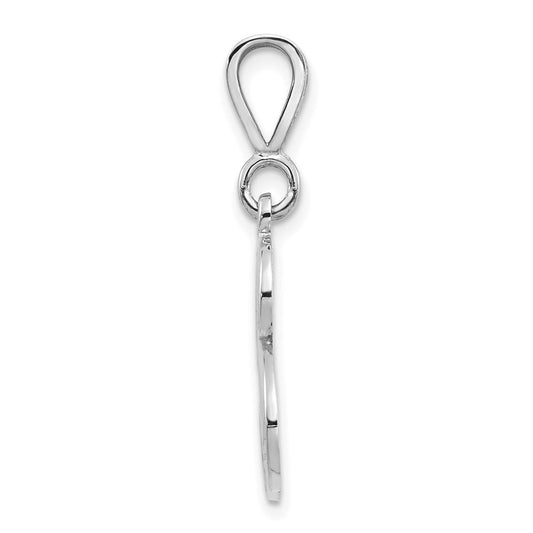 10k White Gold Large Filigree Script Initial B Pendant