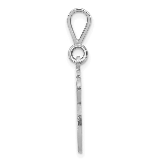 10k White Gold Large Filigree Script Initial G Pendant