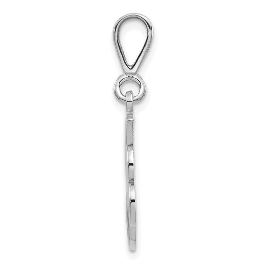 10k White Gold Large Filigree Script Initial J Pendant
