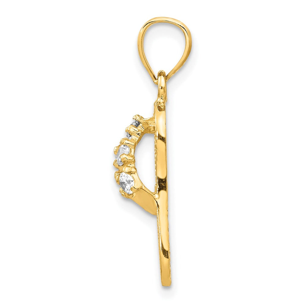 14k 3-D April/White CZ Birthstone Flip Flop Pendant