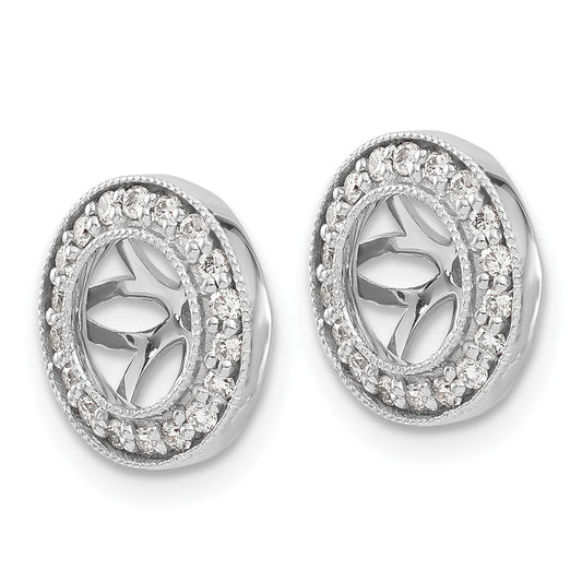 10k White Gold 1/3 carat Diamond 6.50mm Opening Round Earring Jackets