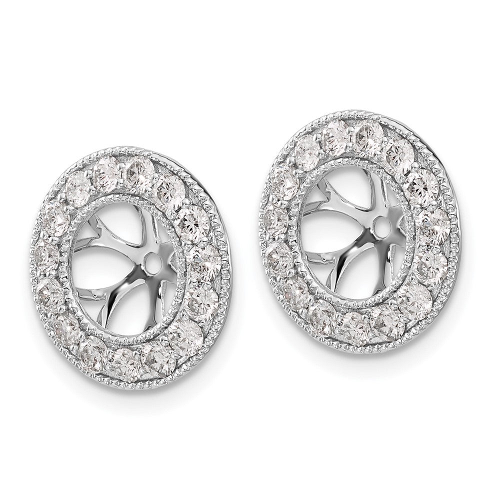 14k White Gold 1 carat Lab Grown Diamond VS/SI+ G+ with 7 mm Opening Complete Earring Jackets