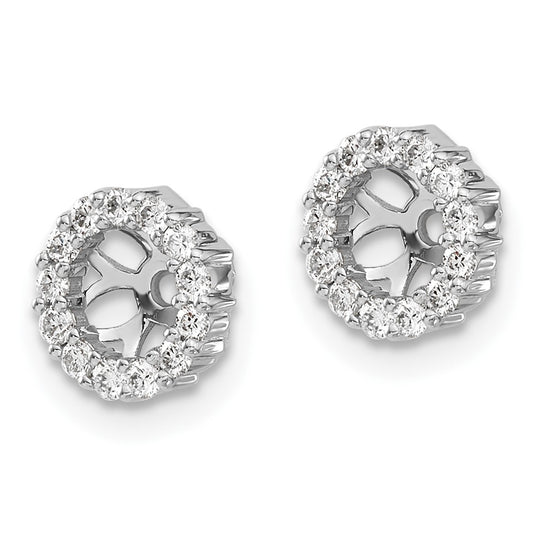 10k White Gold 1/4 carat Diamond 4.25mm Opening Round Earring Jackets